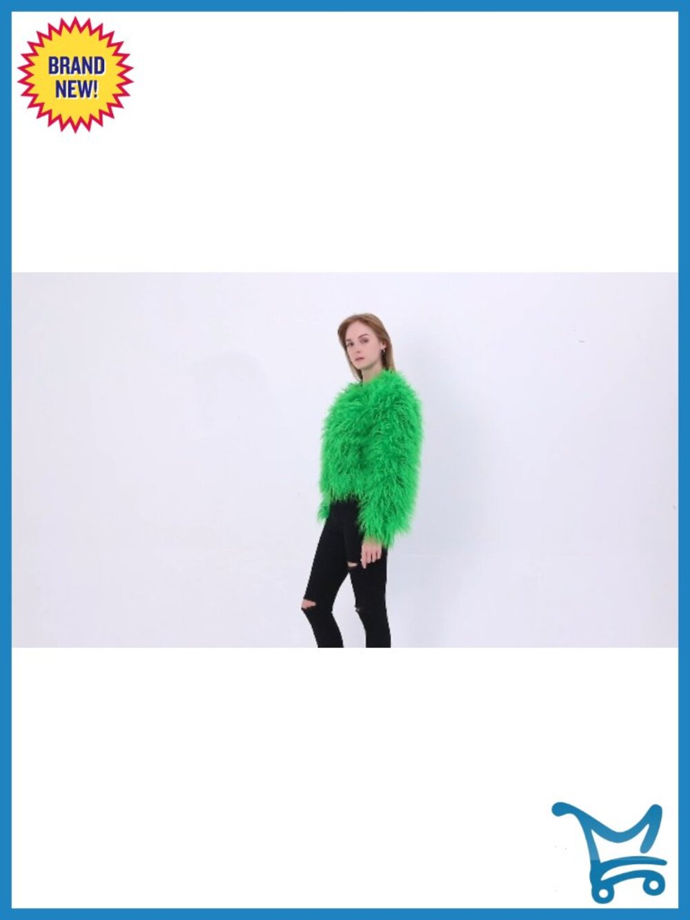 Women's Shaggy Faux Fur Coat Warm Winter Jacket Long Sleeve - Picture 6 of 6